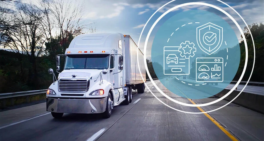 Truck with compliance icons
