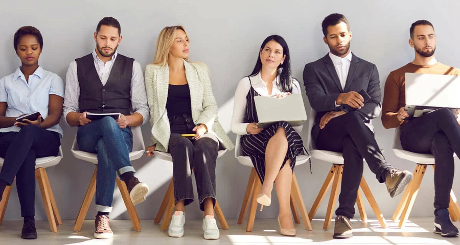 Candidates waiting for an interview