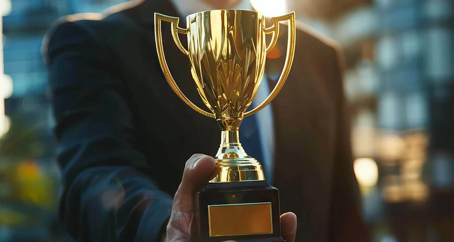 person giving an award