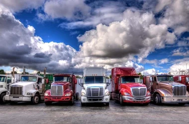 several trucks lined up in a row