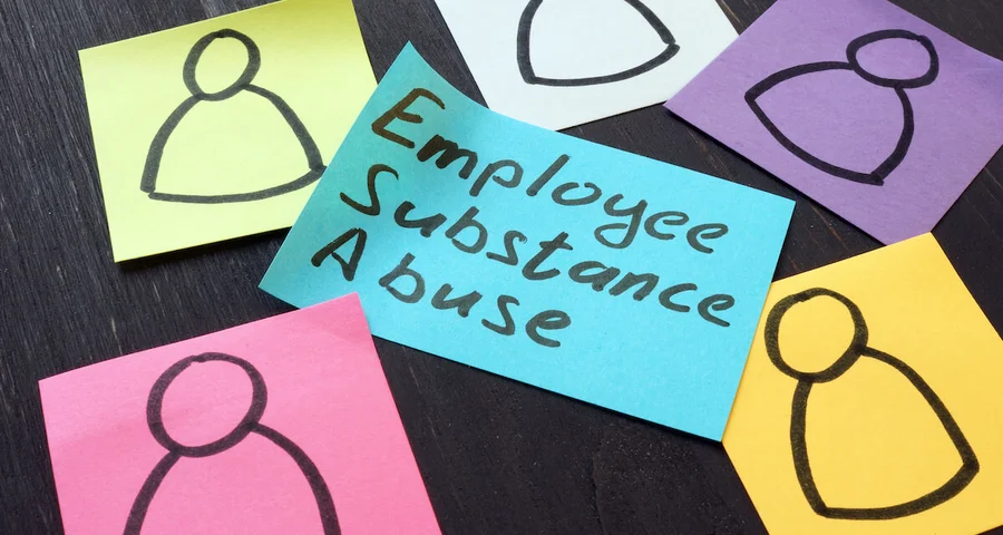 Sticky Note with "Employee Substance Abuse" written on it