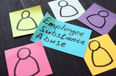 Sticky Note with "Employee Substance Abuse" written on it