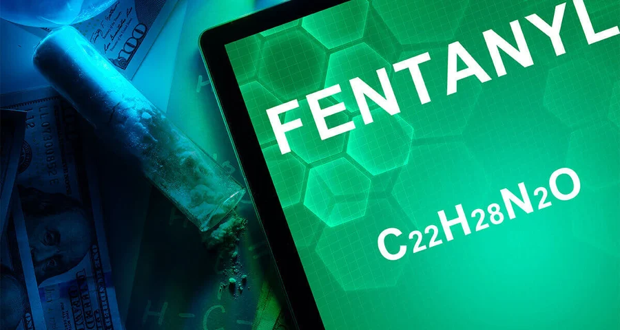 Tablet with the chemical formula of fentanyl