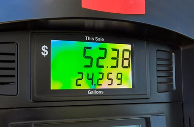 Digits counter of petrol pump by gasoline station. fuel tax reporting