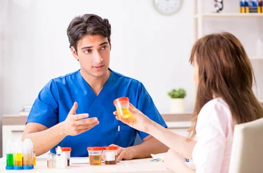 employee and collector for urine analysis direct observation collection