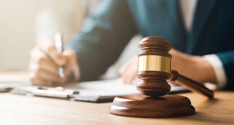 judge working at his desk