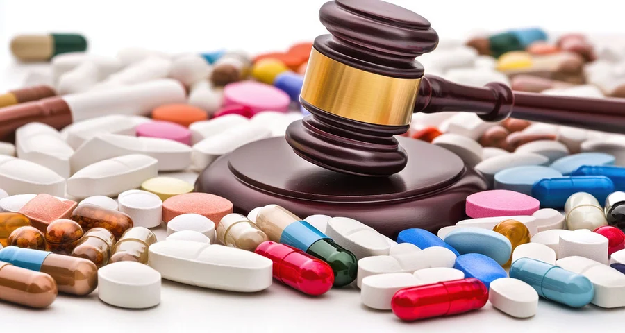 A gavel among prescription drugs