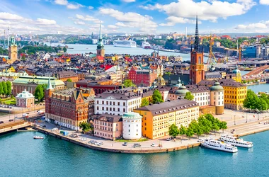 Utsikt över Stockholm vid vattnet