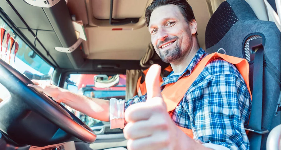 truck driver giving thumbs up
