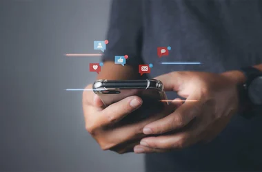 Person using a phone for social media