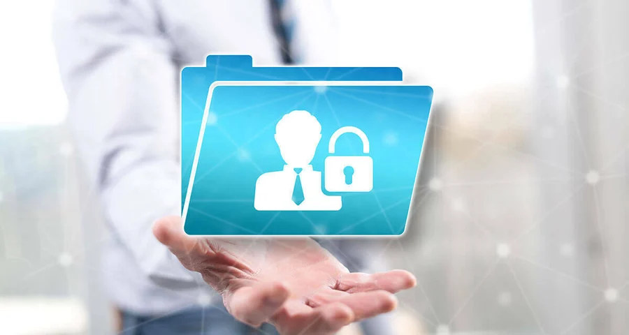 illustration of a person looking into a personnel folder
