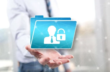 illustration of a person looking into a personnel folder