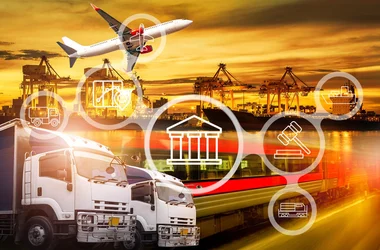 transportation industry truck airplane and train
