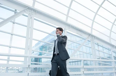Employee underway calling on the phone