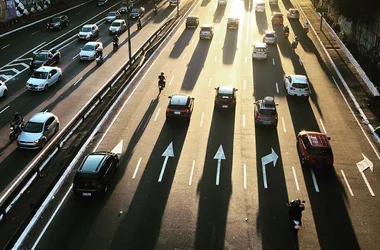 cars on a highway