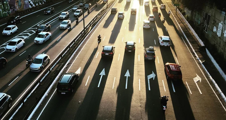 cars on a highway