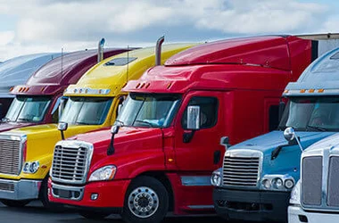 trucks lined up