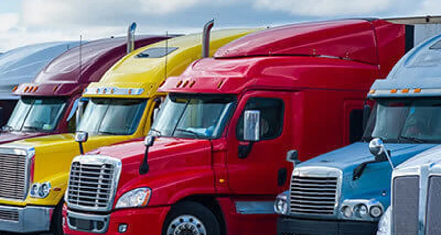 trucks lined up