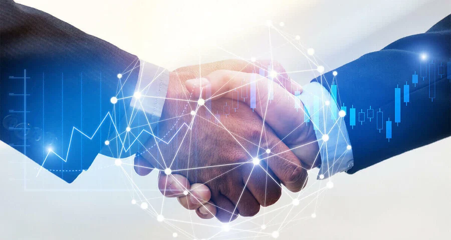 business connection handshake