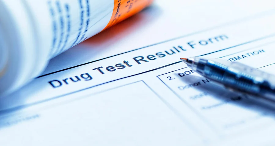 Drug test result form