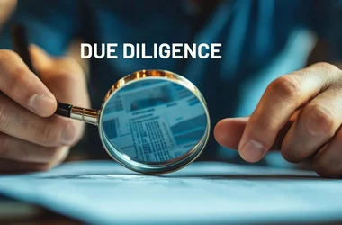 Business Auditor Using Magnifying Glass for Due Diligence investigation