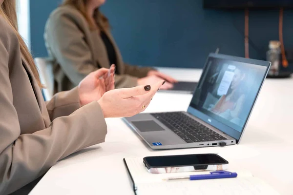 employee on conference call