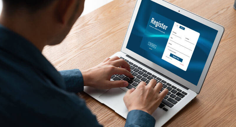 Online registration form for modish form filling on the internet website