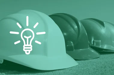 construction helmets with a lightbulb icon
