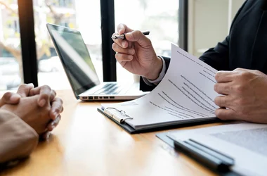 business professional conducting interview