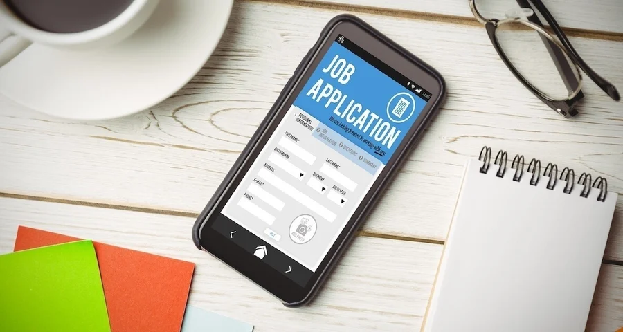 job application form on phone