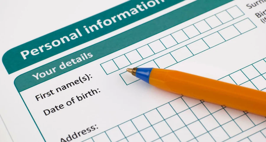 personal information form