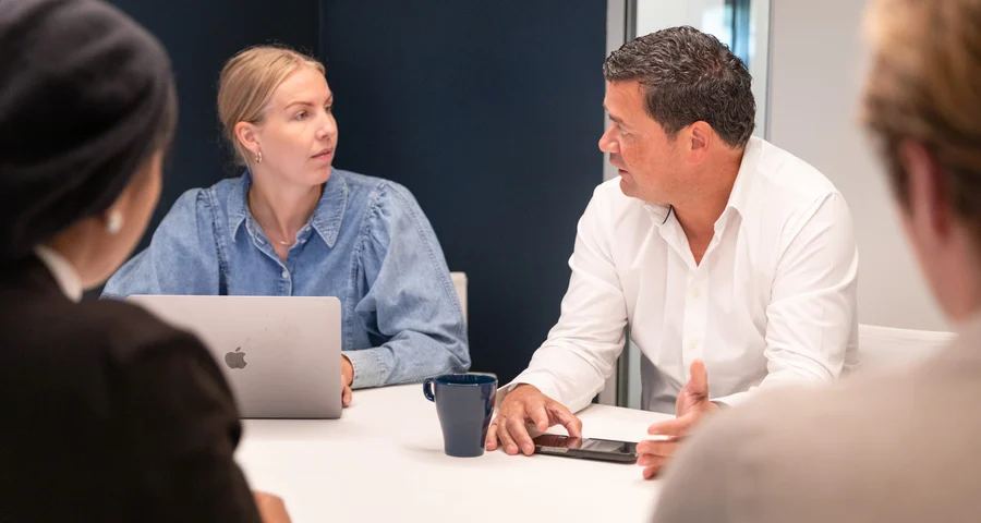employees in a meeting