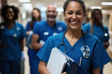 DISA nurses walking towards the camera ready to report for duty