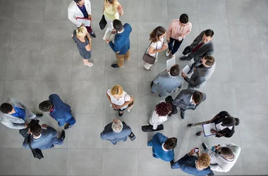 above shot of people at a networking event making connections