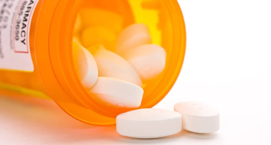 Prescription drug bottle spilled