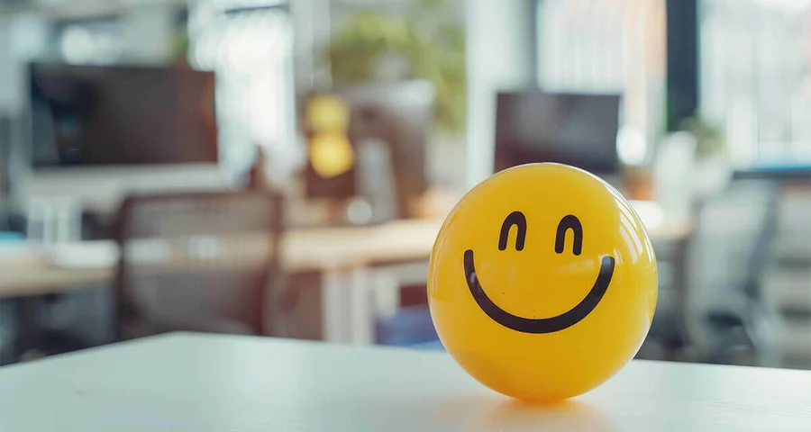 mental health stress ball smiley face
