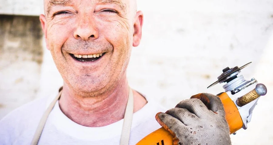 Smiling construction worker