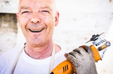 Smiling construction worker