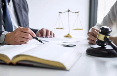 Legal Meeting gavel and scales of justice