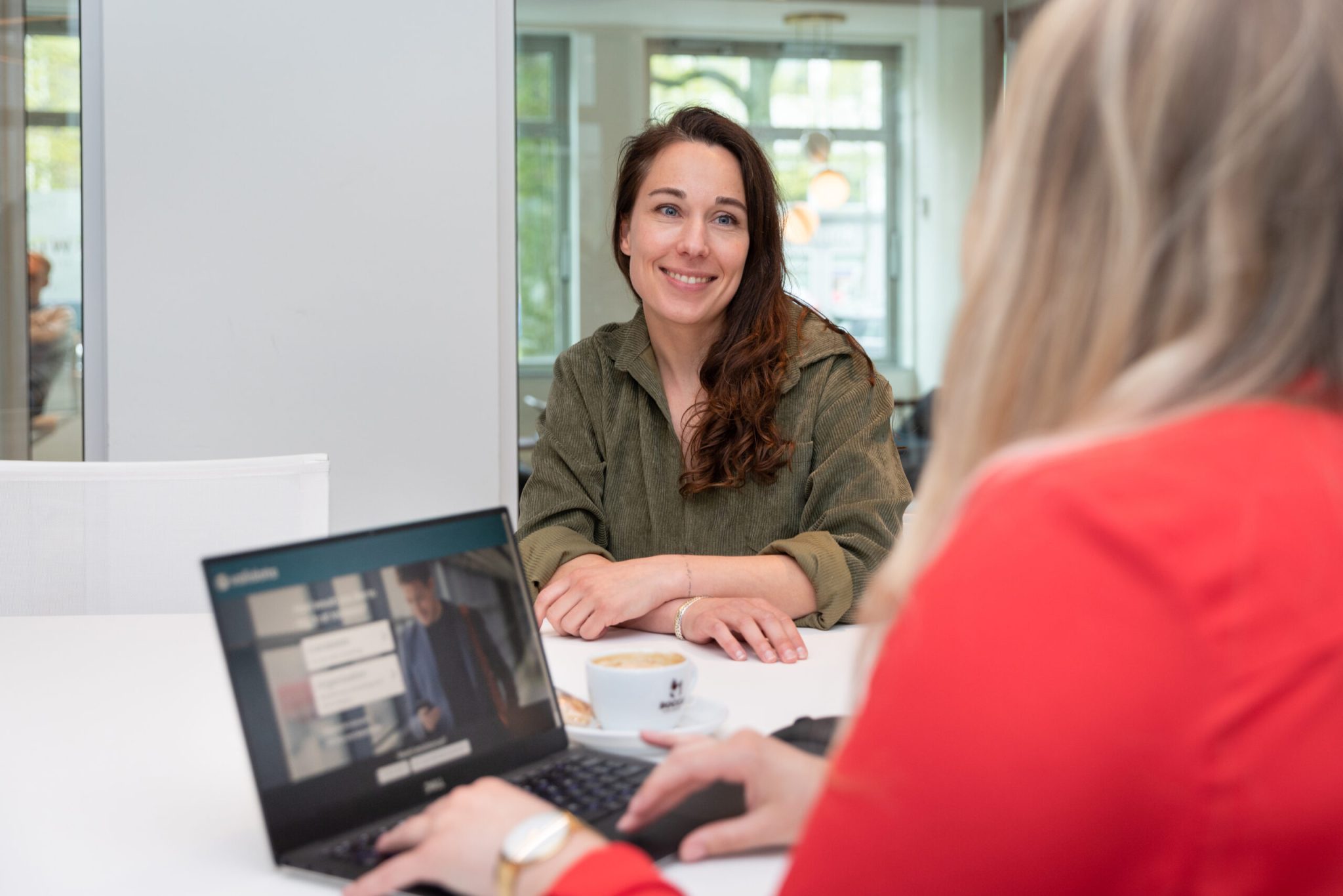job candidate being interviewed