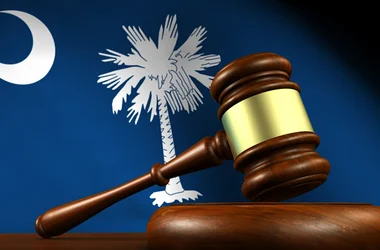 South Carolina flag and gavel