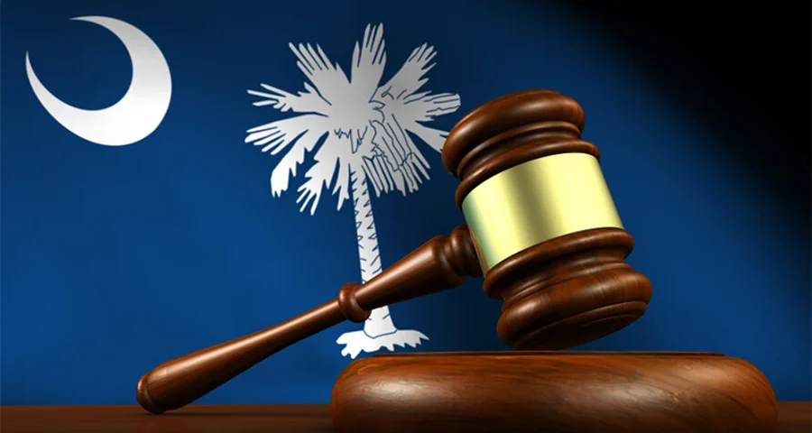South Carolina flag and gavel