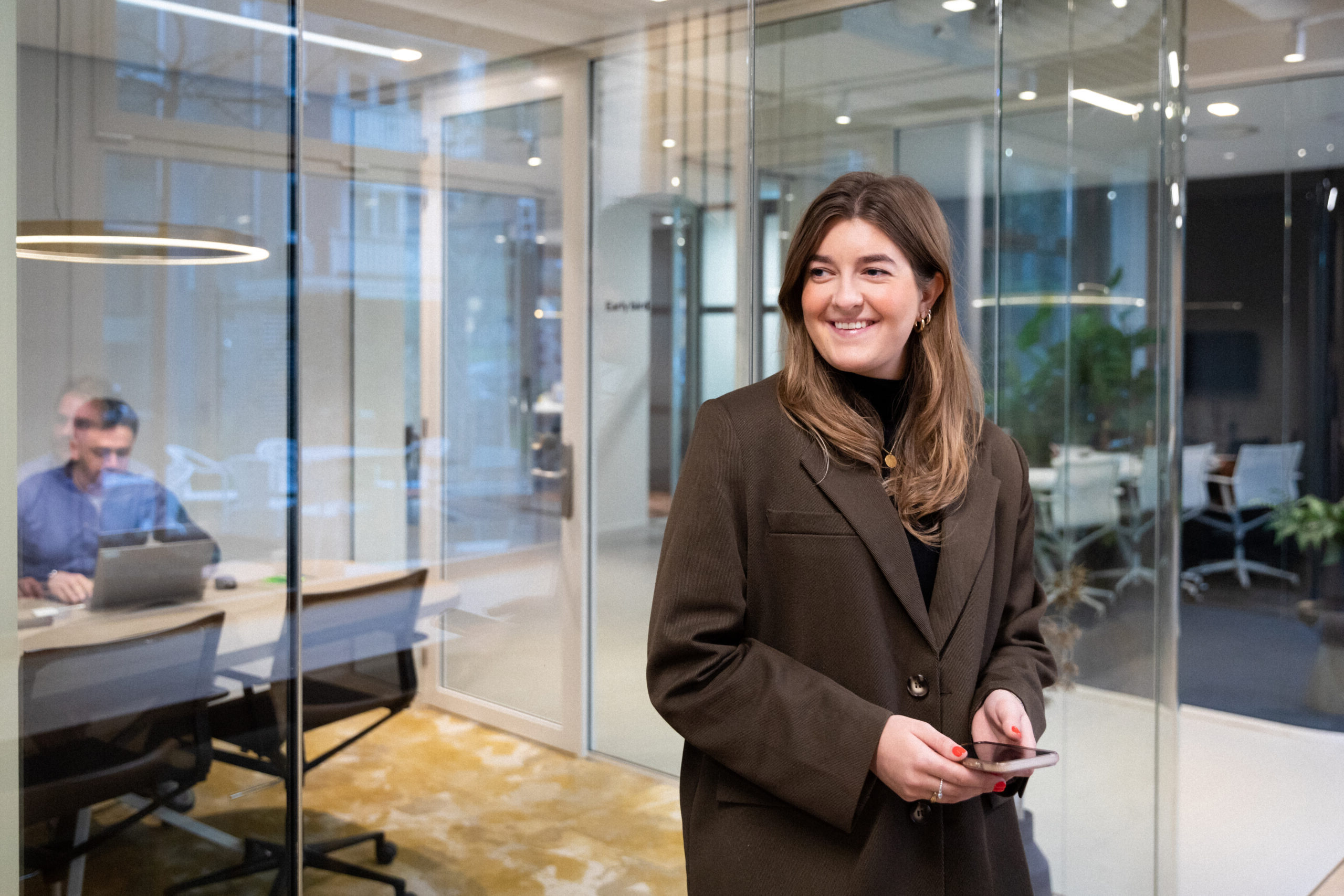 smiling employee in office