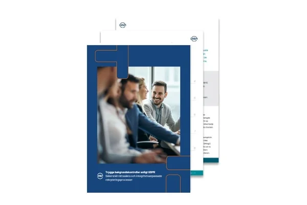 Framsidan på DISA:s white paper om GDPR och bakgrundskontroller