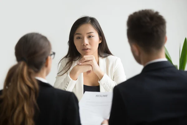 Woman being interviewed for a job