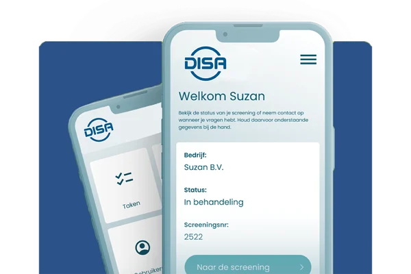 DISA dashboard mobile view