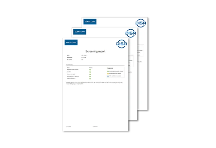 Example screening report