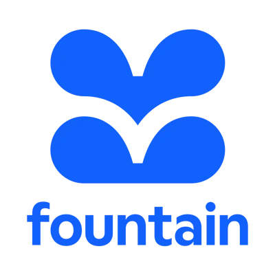 FOUNTAIN update blue stacked logo