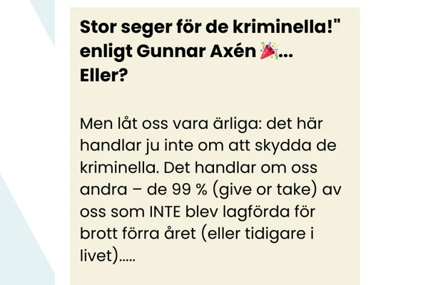 bild på ett linkedin inlägg om HDs beslut att förbjuda datarättsbaser