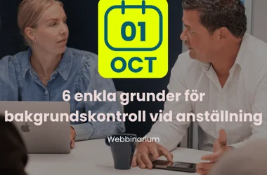 inbjudningskort till Webinar: 6 enkla grunder för bakgrundskontroll vid anställning
